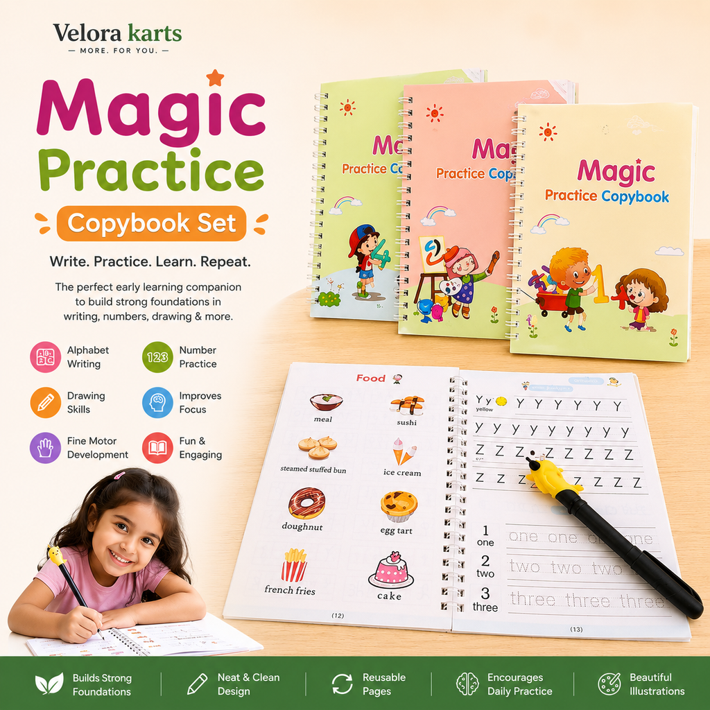 Magic Learning Copybook Set (4 Books + 10 Refills)