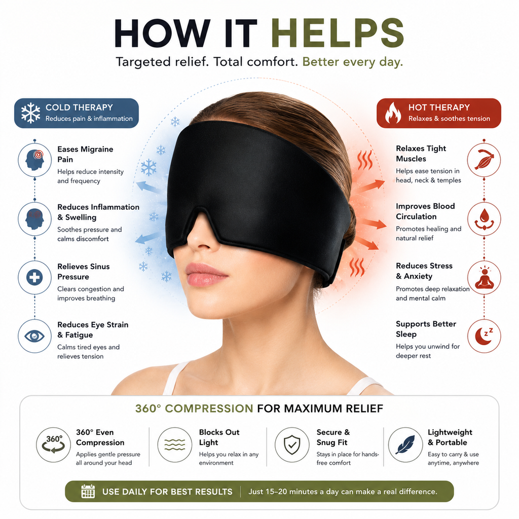 Migraine Relief Cap – Hot & Cold Compression Therapy