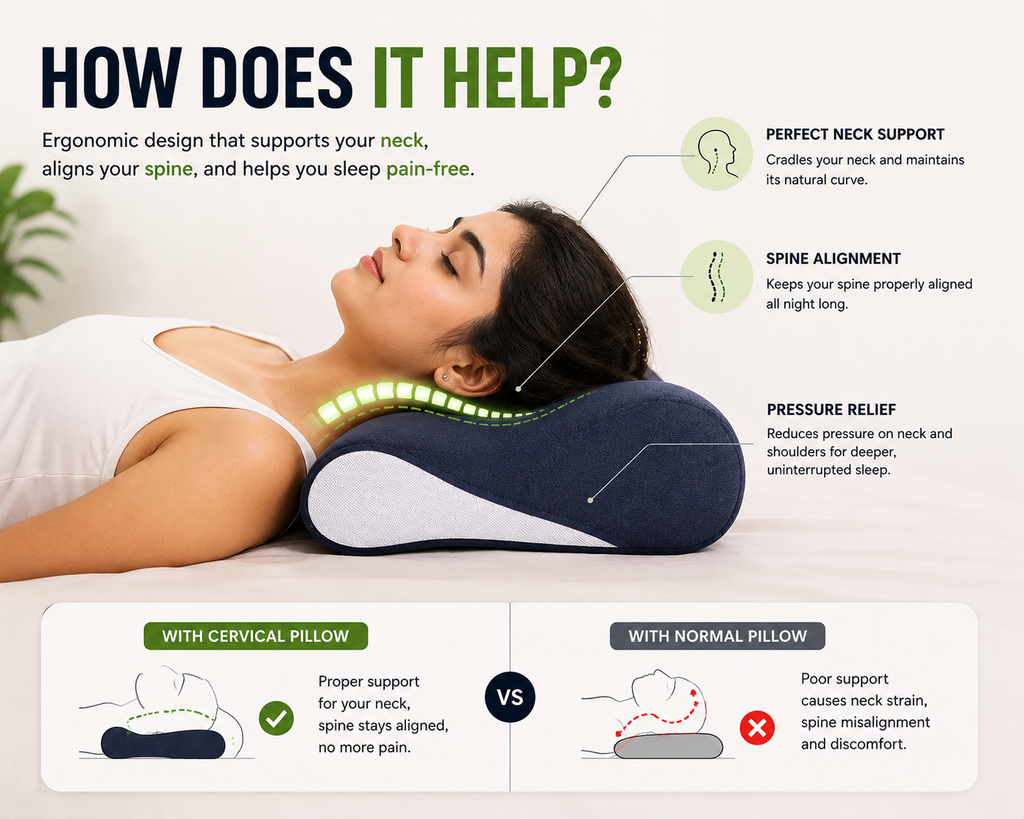 Cervical Pillow for Deep Sleep & Neck Support